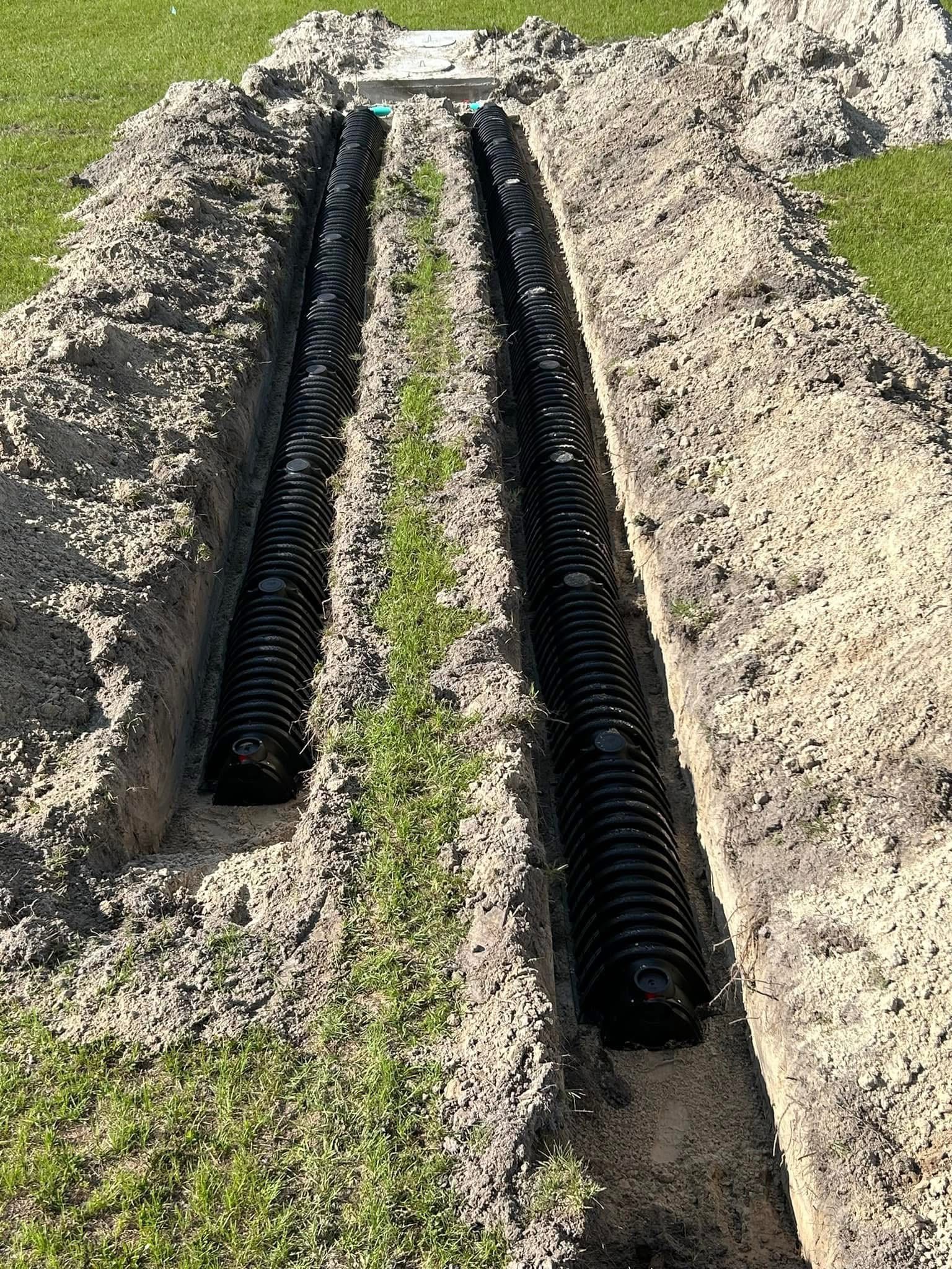 Drain field installation